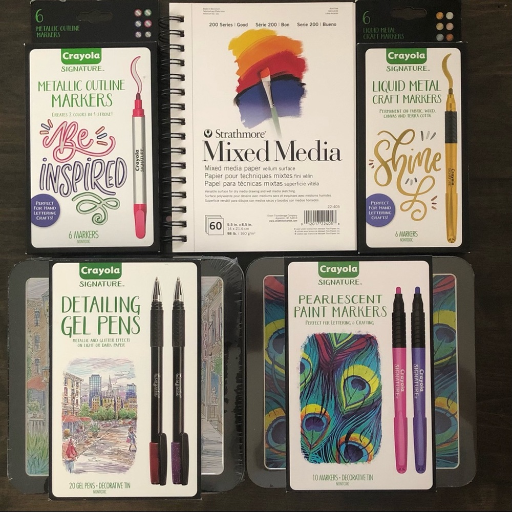 New Crayola Signature Art Markers, Pens, & Journal Gift Set